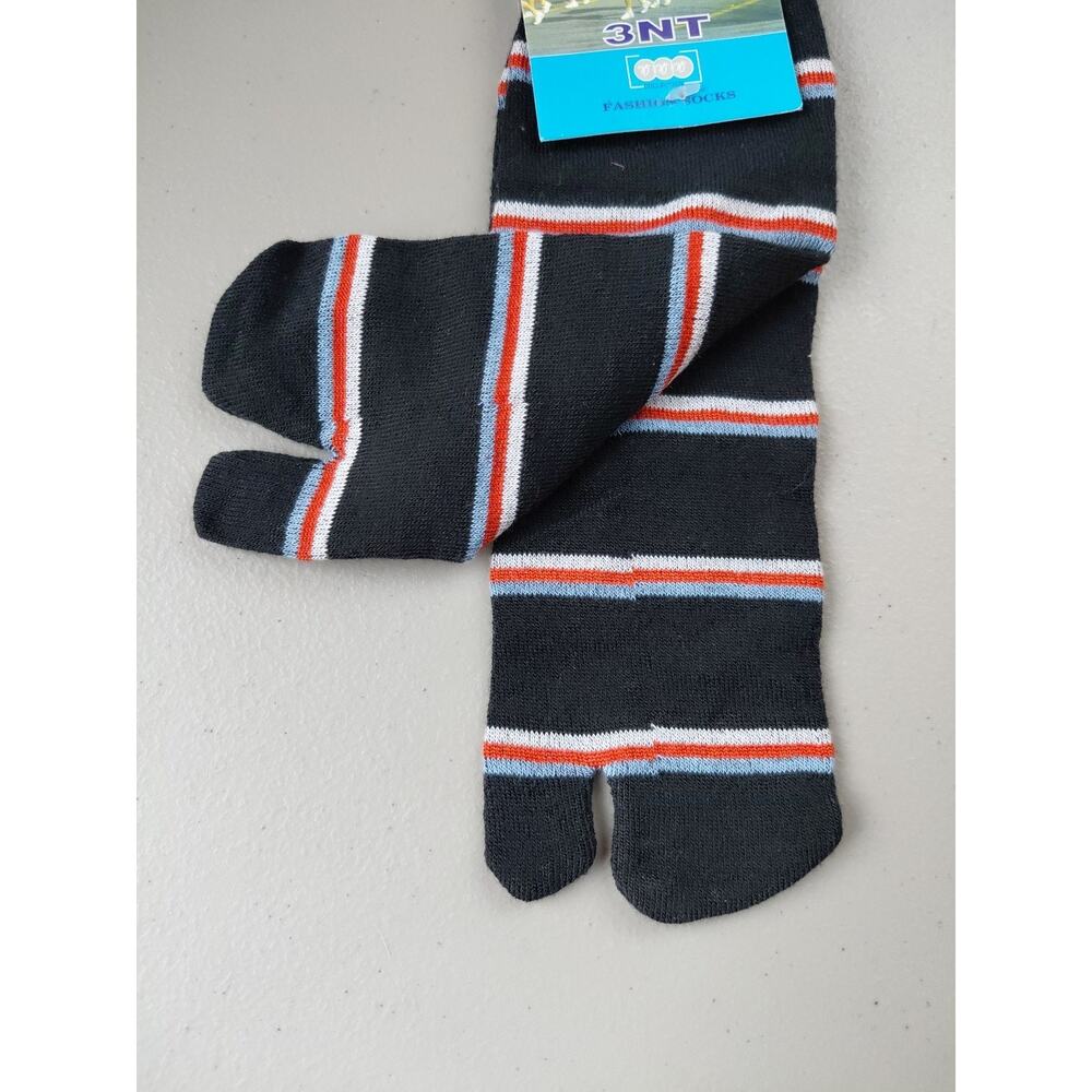 3NT Sandal Socks NEW Star Moon Stripe NOS Flip Flop Sox Whimsey NEW Two Toe Tabi - Picture 2 of 5